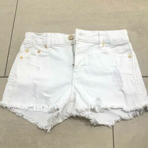 girls white jean shorts size girls 8-10 worn once perfect condition